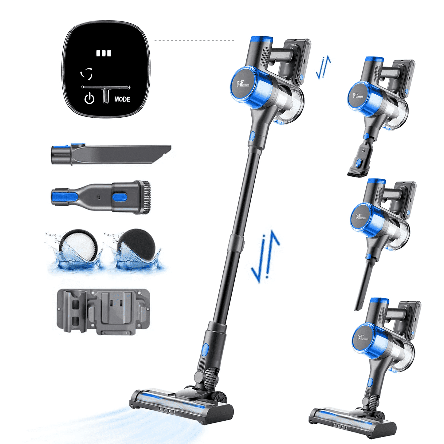 Mixfun Cordless Stick Vacuum Cleaner Lightweight Led Display Screen for Pet Hair W800 New