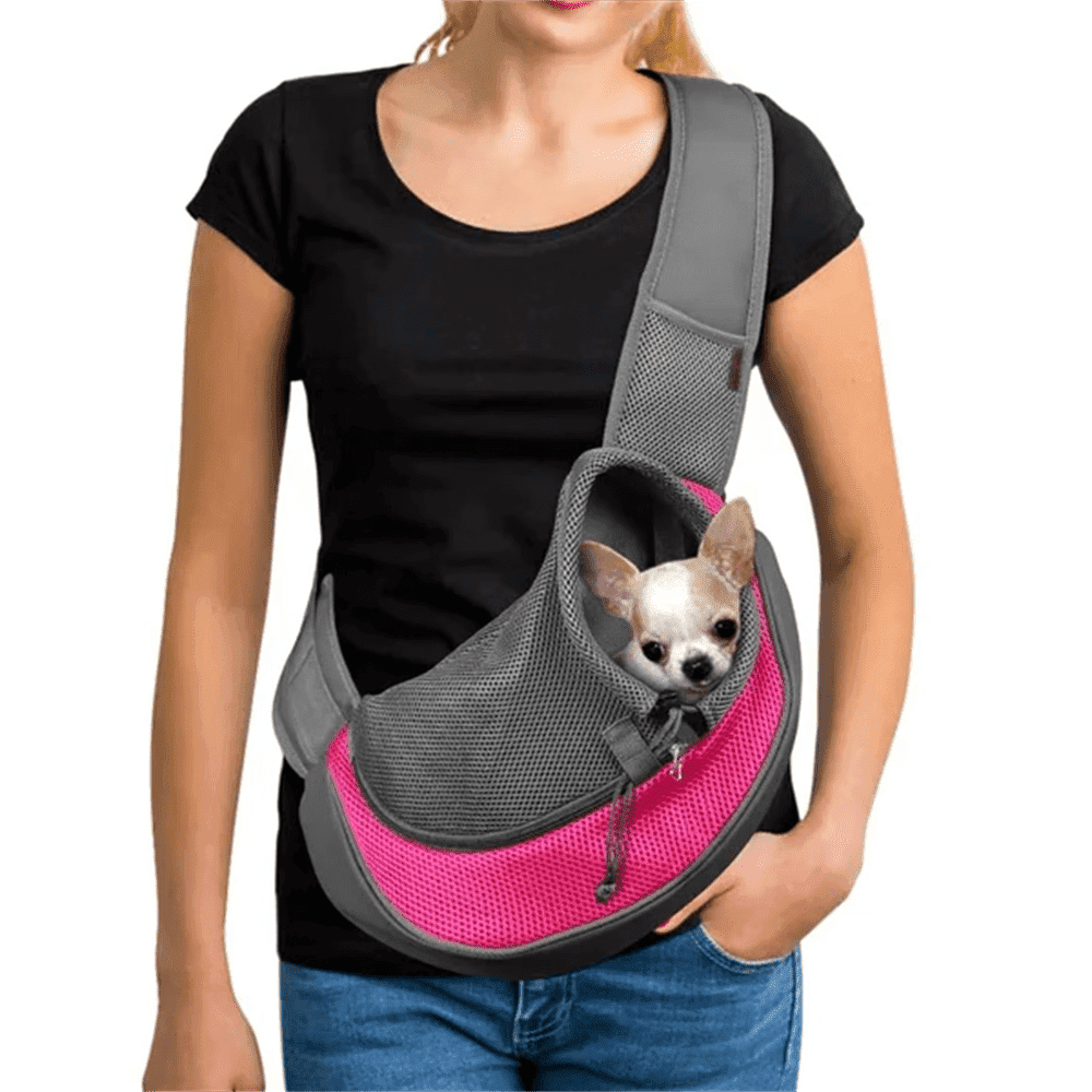 Pet Sling Carrier, Dog Sling Carrier with Breathable Mesh, Travel Safe Sling Bag Carrier for Small Dogs Cats Less Than 5lbs