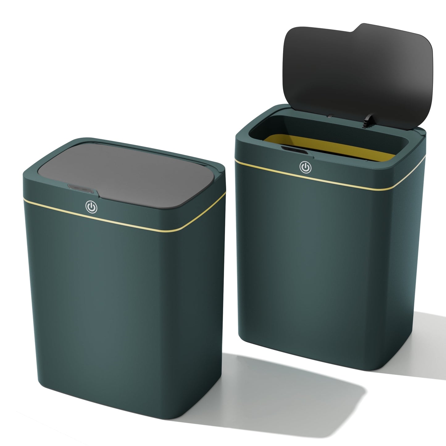 PrettyCare 2 Packs Trash Cans, 4.6 Gal Automatic With Lid Touchless Small Garbage Can, for Kitchen,Living Room,Bedroom, Bathroom, Green, GW01