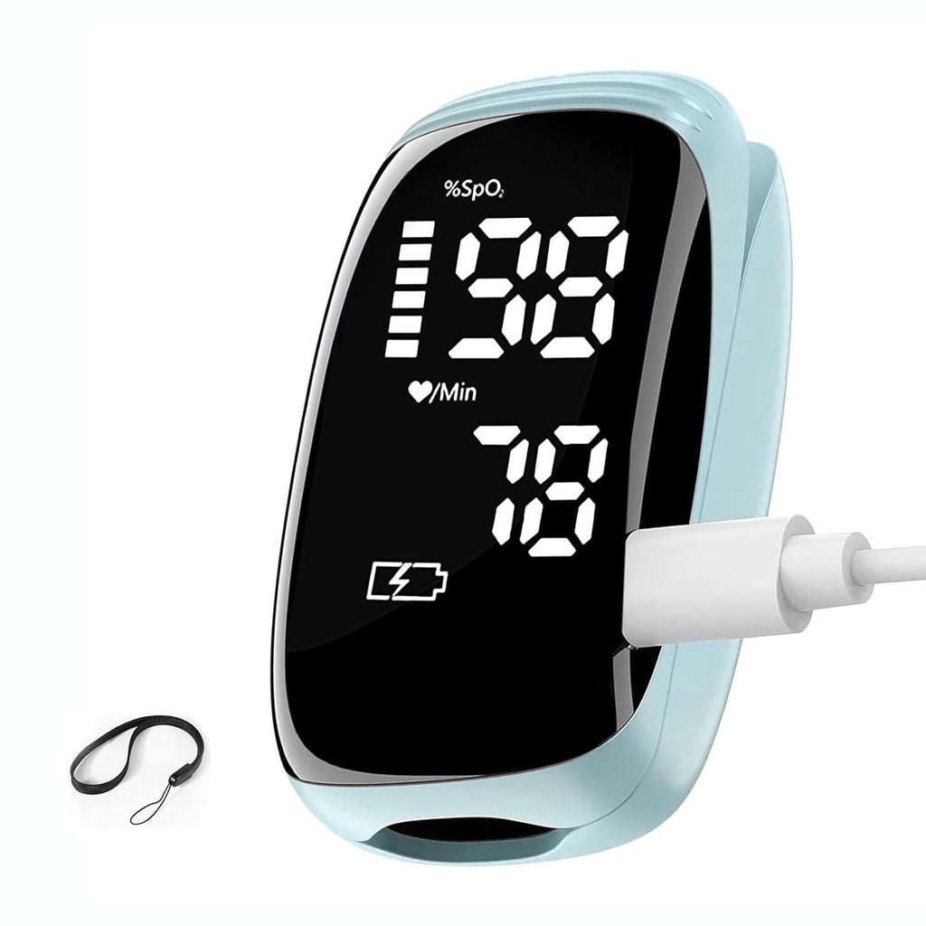 Pulse Oximeter Fingertip with Rechargeable, Finger Pulse Oximeter, Blood Oxygen Meter Finger, Accurate Spo2 Reading for Home, Outdoor Sports