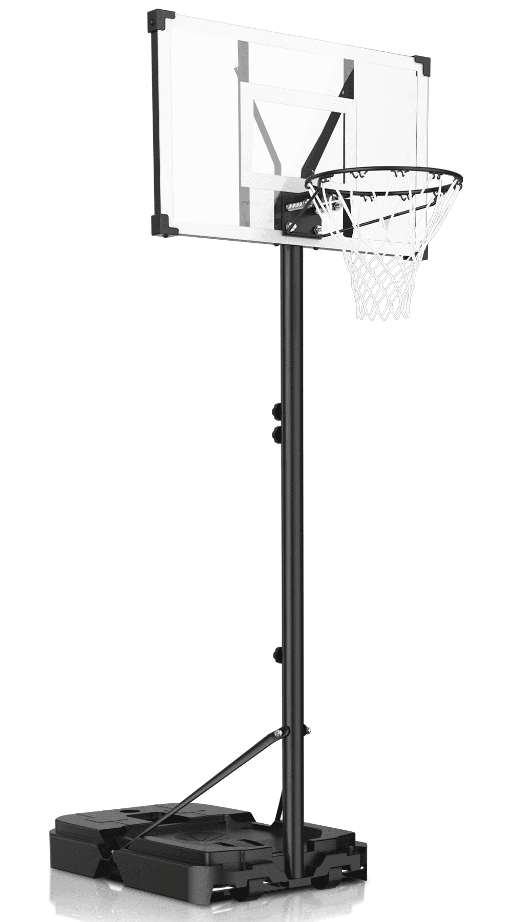 Qunler 44\" Basketball Hoop, 4.4-10ft Height Adjustable Portable Basketball Goal System with Shatterproof PVC Backboard and 18\" Rim, Kids Adults Basketball Court Indoor Outdoor