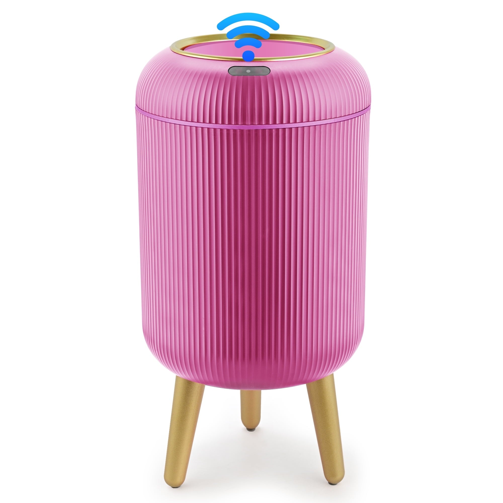 SUSTEAS Motion Sensor Trash Can: Touchless, Automatic, Waterproof for Kitchen, Bathroom (Pink)