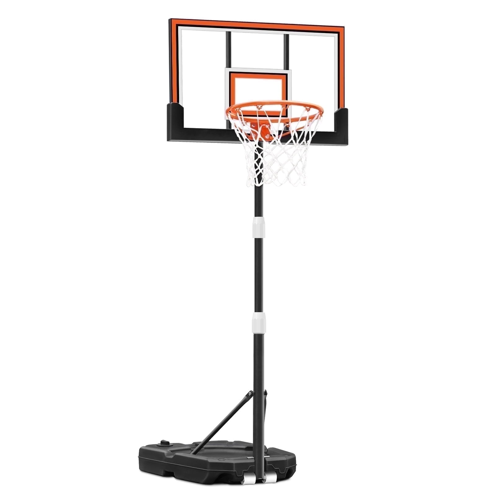 SERAY Adjustable Basketball Hoop for Kids, Teens & Adults, 3.2-7.2 feet Height, Portable Basketball Goal with 29 inch Backboard & 2 Wheels for Indoor & Outdoor Use