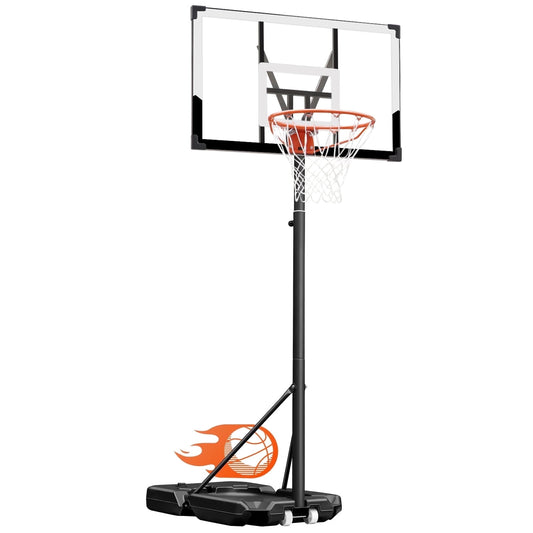 Seray basketball hoop with 3.8-10 FT height adjustable for kids/adults, Portable basketball goal with 44" backboard for outdoor/indoor