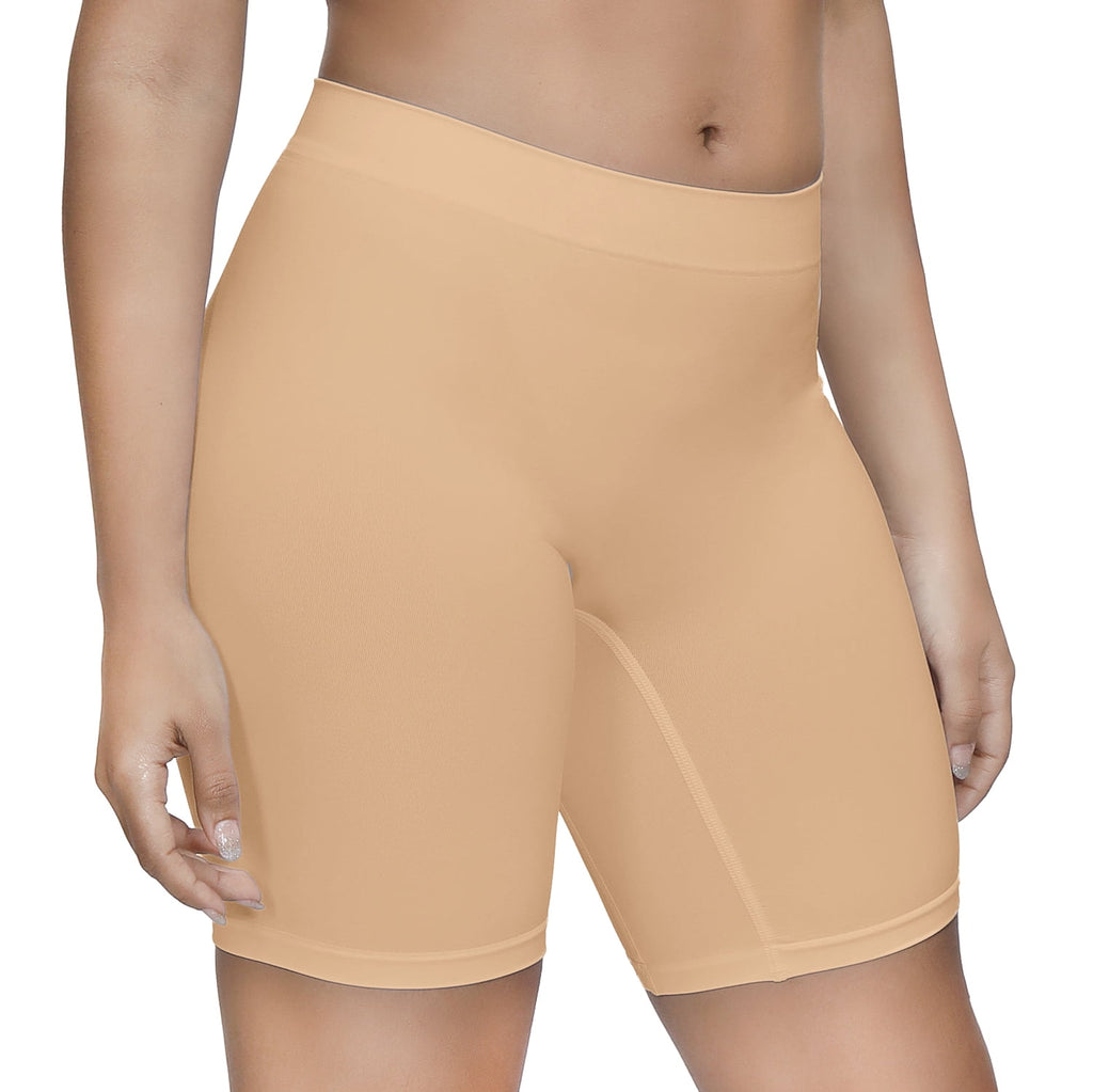 Simiya Molasus Women'S Cotton Underwear High Waisted Full Coverage Ladies Panties (Regular Plus Size) Beige L