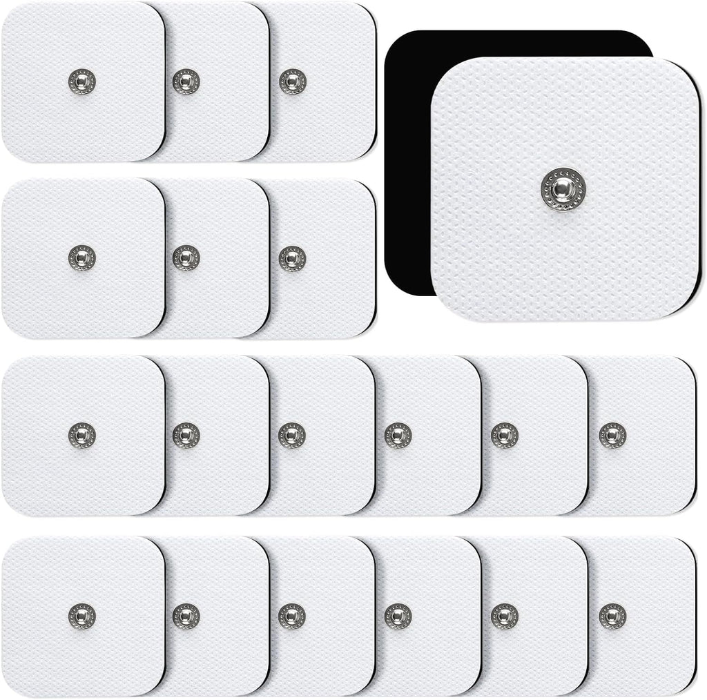 TENS Unit Replacement Pads, 40PCS 3.5mm Snap Electrode Pads, Self-Adhesive Electrode Reuse More Than 30 Times, Compatible with TENS Devices with 3.5mm Connetor