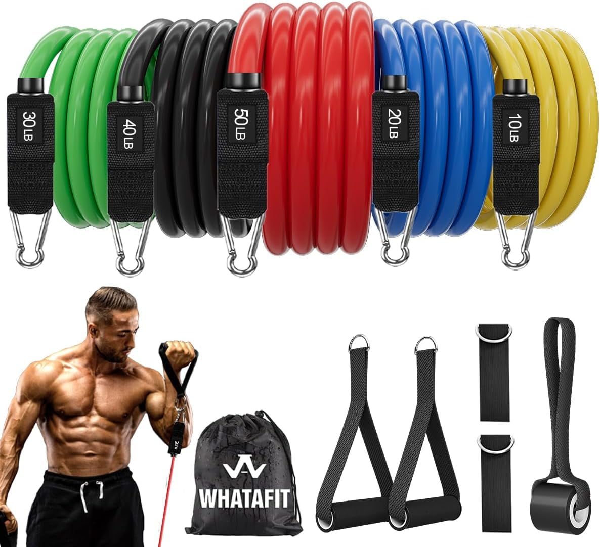 TIFOR Resistance Bands, Exercise Bands£¬Resistance Bands for Working Out, Work Out Bands with Handles for Men and Women Fitness, Strength Training Home Gym Equipment