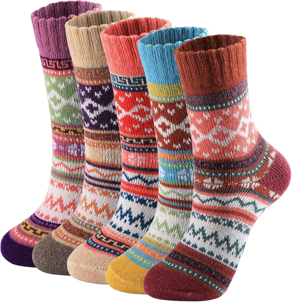 TIFOR Wool Socks - Vintage Winter Warm Wool Socks for Women, Soft Cozy Socks, Thick Knit Boots Socks for Women