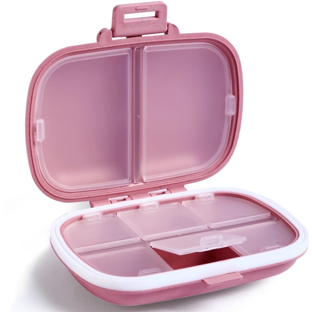 Travel Pill Organizer,8 Compartments Portable Pill Case,Daily Pill Box to Hold Vitamins,Small Pill Container for Pocket Purse Medicine Organizer