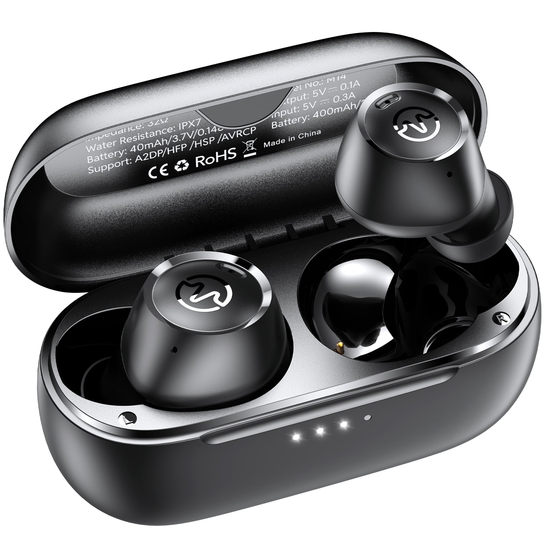 VEAT00L M14 Wireless Earbuds Bluetooth 5.3 in Ear Light-Weight Headphones Built-in Mics, 50 Hours Playtime, IPX7, Immersive Premium Sound Mini Earphones Long Distance Connection Headset