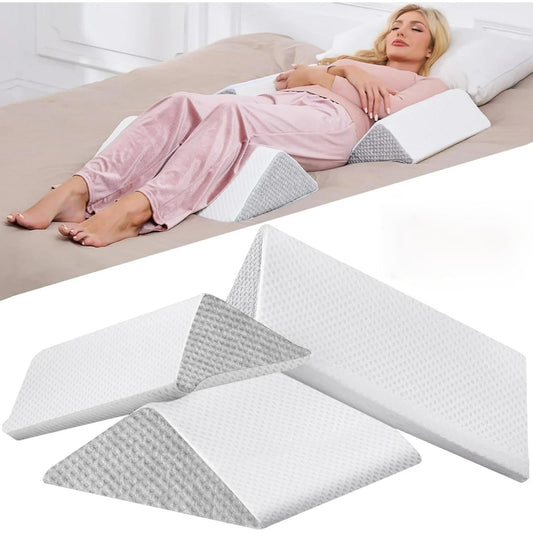 Wedge Pillow for Back Pain Relief: Bed Wedges Pillow for Sleeping (3 in 1) Elevated Pillows Memory Foam Triangle Support for Acid Reflux Post Surgery Body Positioners Pregnancy Side Sleepers Knee