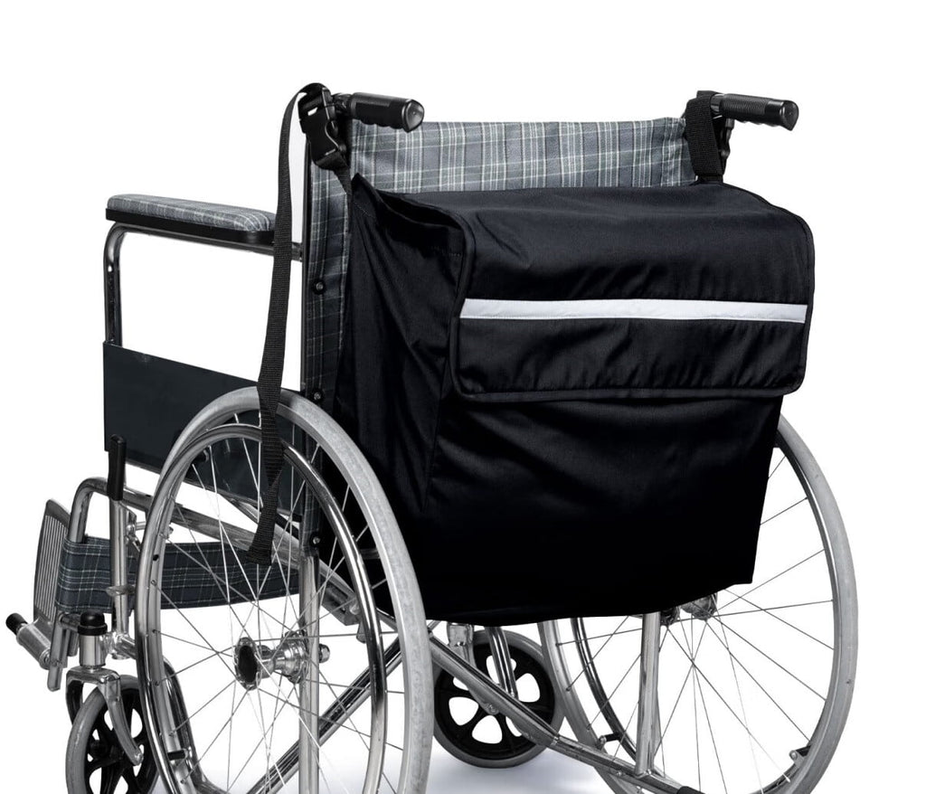 Wheelchair Bag,Wheelchair Backpack Bag,Wheel Chair Storage Tote Accessory-Large Capacity with Reflective Stripe for Walker Rollator Wheelchair Transport Chair