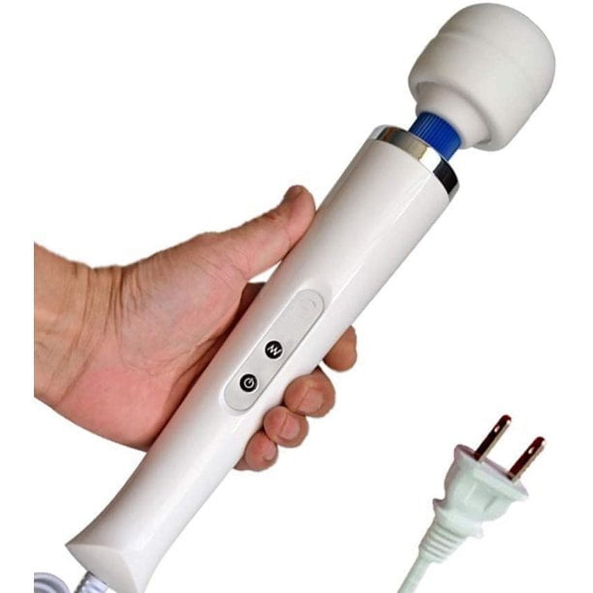 Wired Powerful Handheld Electric Back Massager, Strong Personal Vibrations Massage for Sports Recovery, Muscle Aches, Body Pain, White
