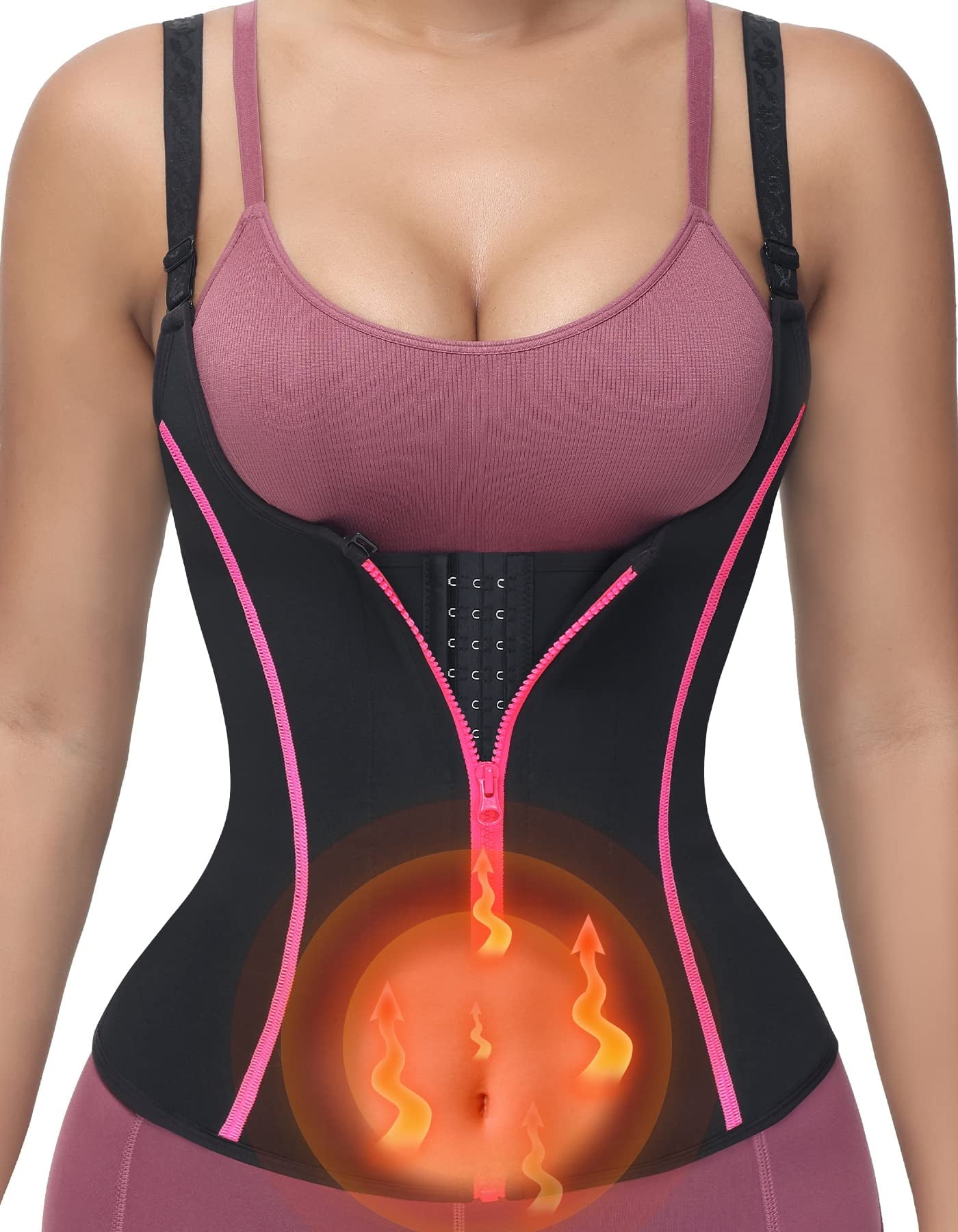 Women's Waist Training Vest,Waist Cinch Corset,Fajas Clip On Zipper Tummy Control Shapewear