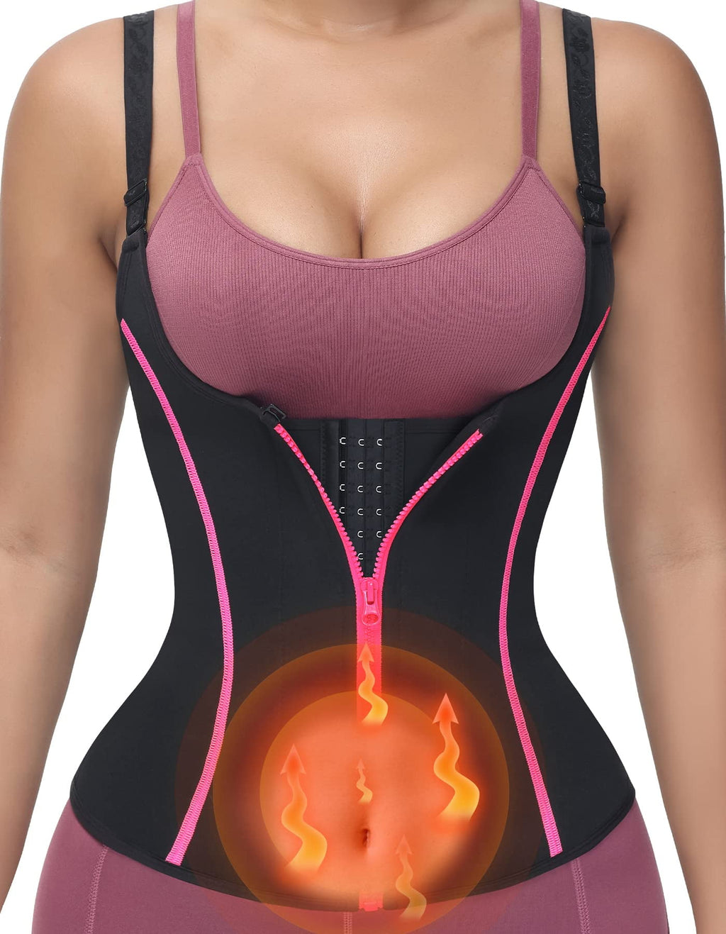Women's Waist Training Vest,Waist Cinch Corset,Fajas Clip On Zipper Tummy Control Shapewear