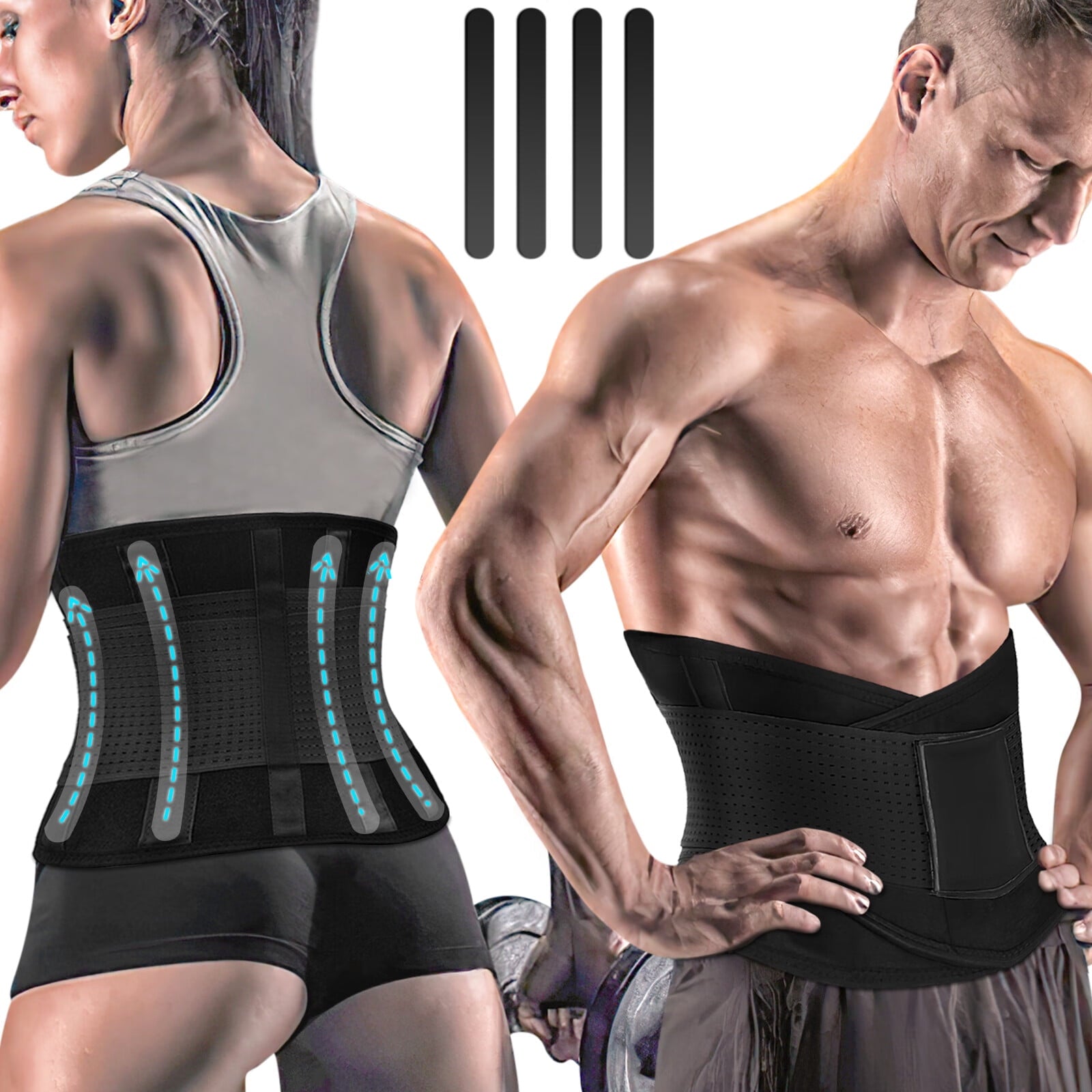 Womens Back Brace for Lower Pain Relief & Herniated Disc Sciatica,Back Support Belt for Lifting at Work Scoliosis,Black,2XL