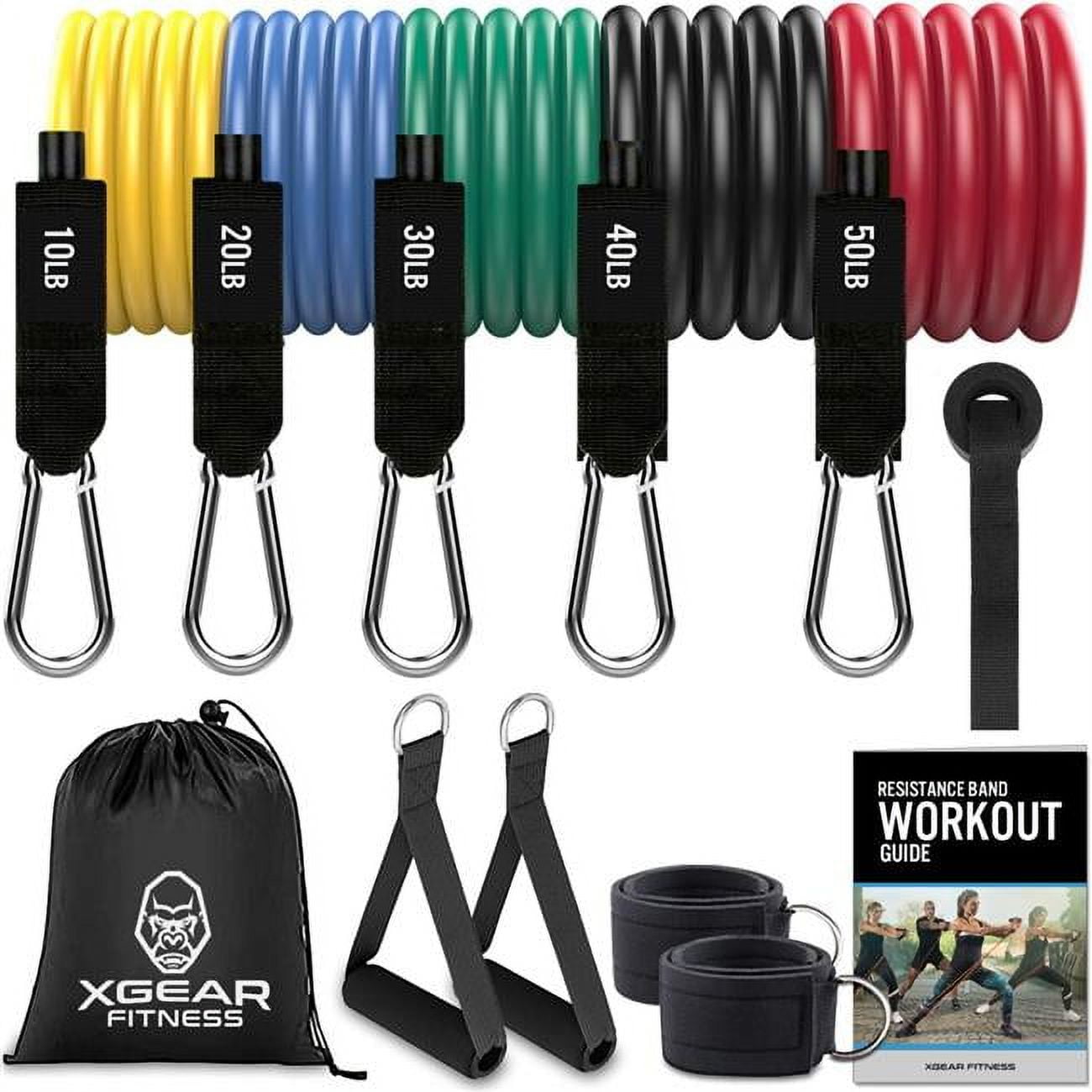 Exercise Resistance Band Set with Handles - 11 Piece