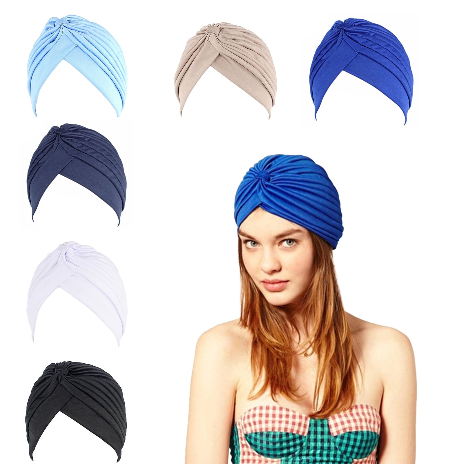 ZOUYUE 6PCS Chemo Sleep Turban Headwear Scarf Beanie Cap Hat for Cancer Patient Hair Loss