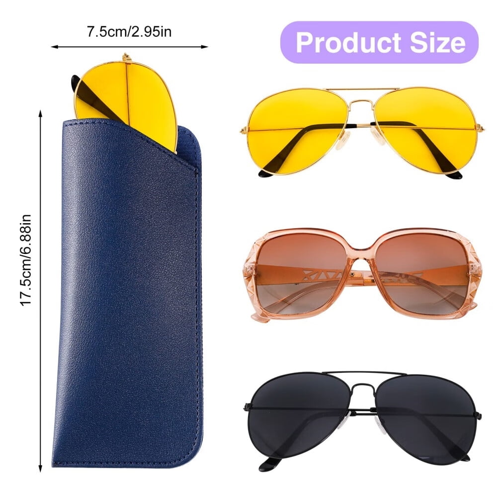 6 Pack Soft Glasses Cases, Leather Eyeglass Cases Glasses Pouch Travel Glasses Case for Women Men Kids