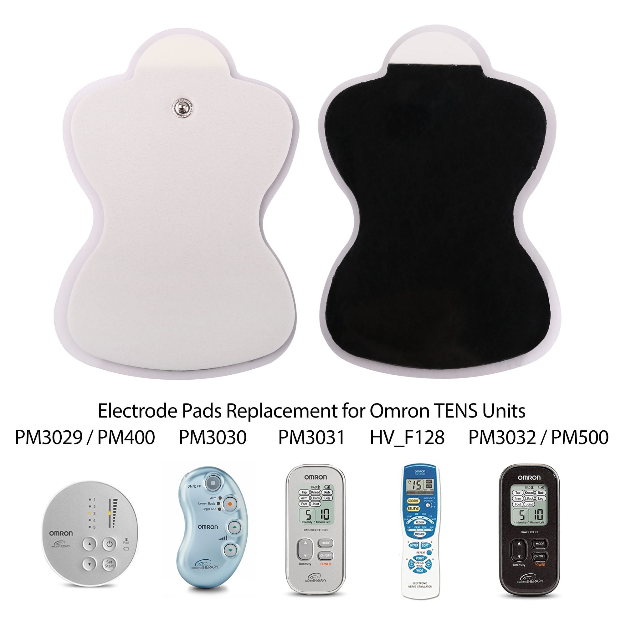 10 Pcs TENS Unit Replacement Pads for Omron Large Long Life Pads,Snap Electrode Pads
