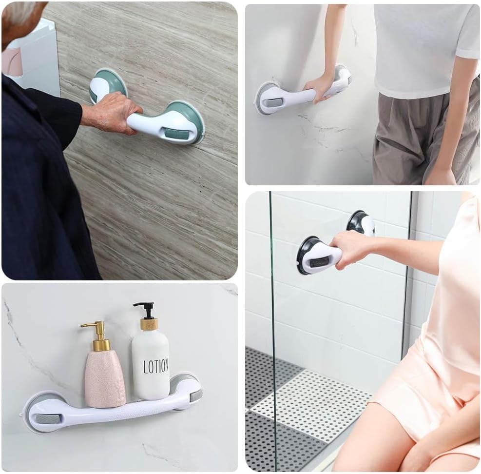 Grab Bars for Shower, 12 Inch Shower Handle Strong Suction Shower Grab Bar for Shower Chair Stool, Bathtub Rails for Seniors, Elderly, Handicap