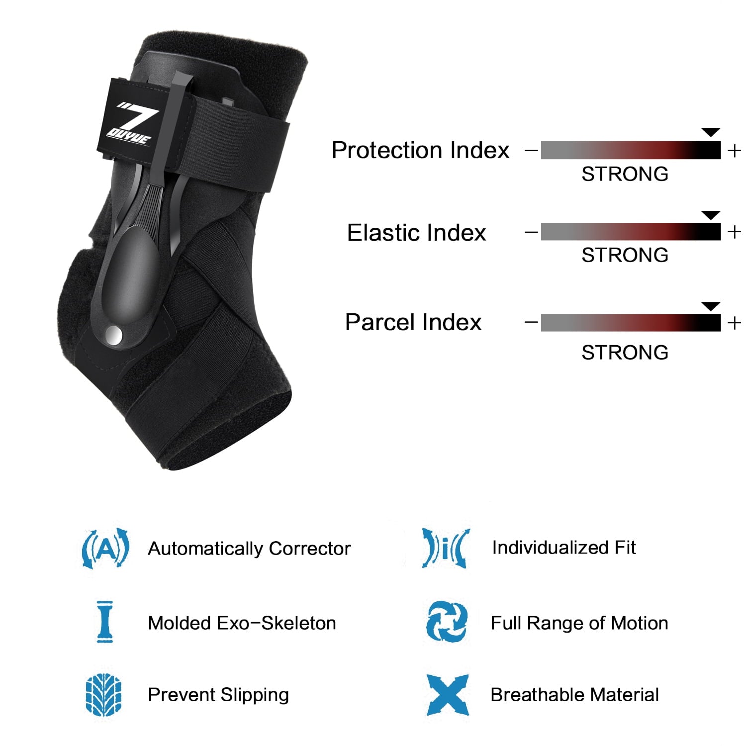 TIFOR Ankle Brace and Support Stabilizer with Stabilizing Stirrup Splint,Black,S (Please Order A Size Up)