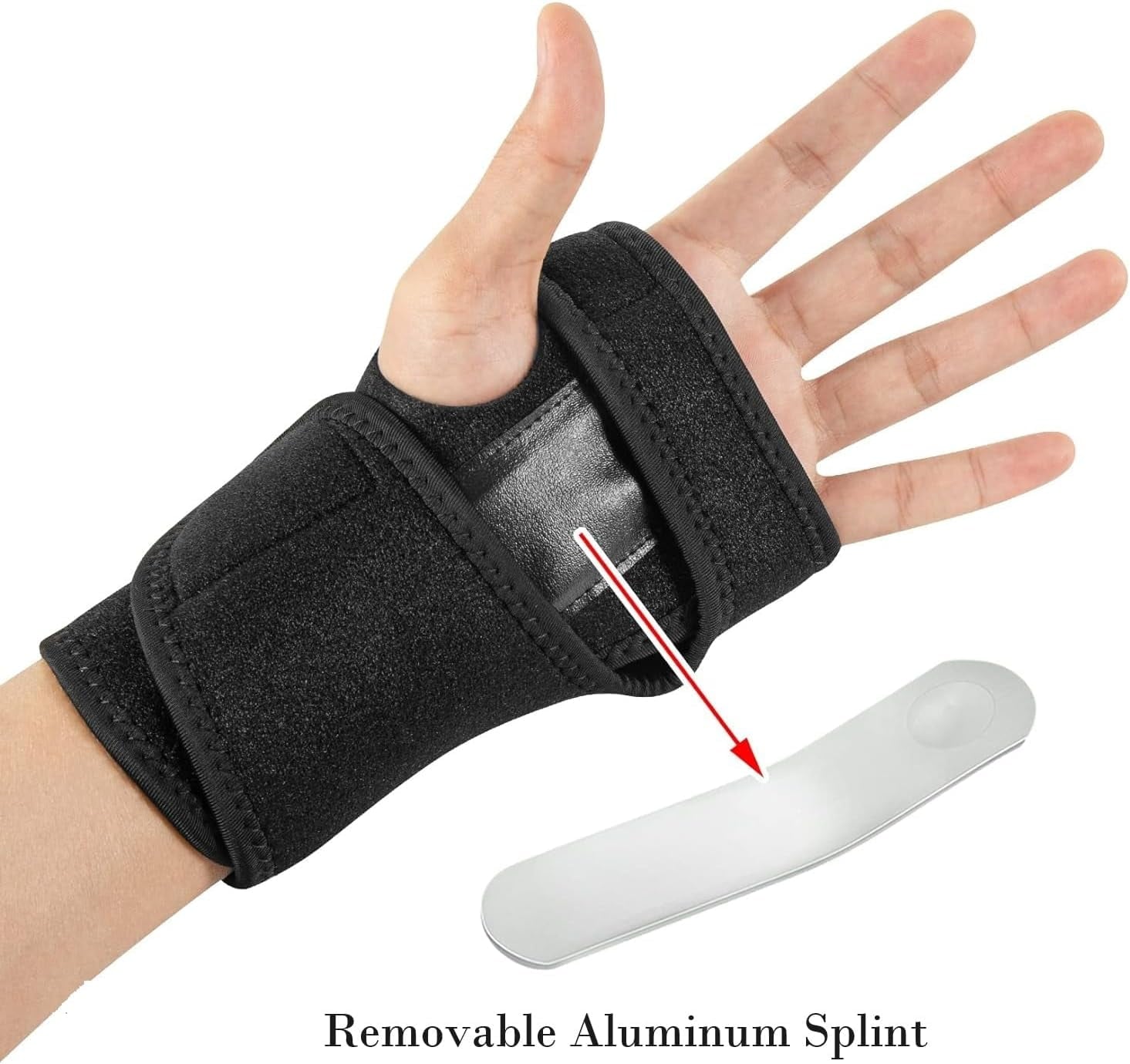 2 Pieces Carpal Tunnel Recover Wrist Brace with Removable Splint and Adjustable Support Wrap Universal Size (Left and right wrist sleep support)