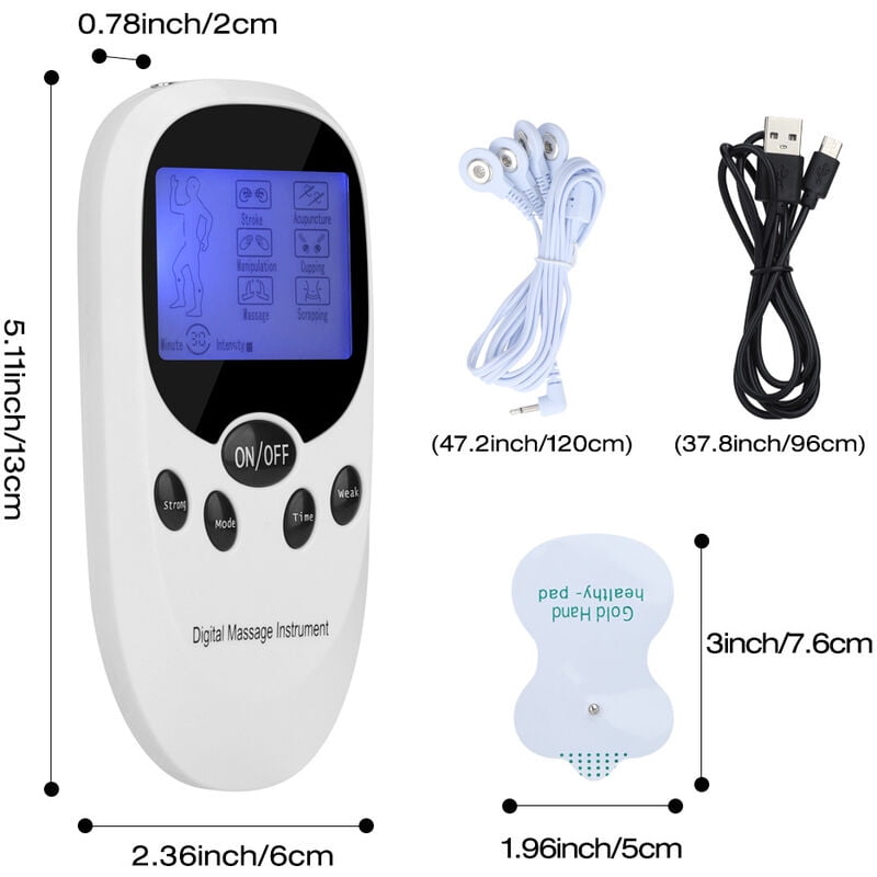 Electric Massager, Dual Channel Electronic Pulse 1 Drag 4 Massager, Portable Home for Neck and Waist