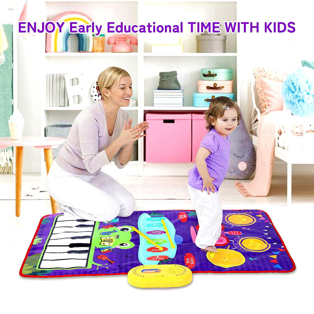 1 Year Old Girl Gifts,Piano Mat Baby Toys for 1 Year Old Girl,2 in 1 Toddler Music Mat with Keyboard & Drum,Early Educational Musical Toys First Birthday Gifts for 1 2 Year Old Girls & Boys