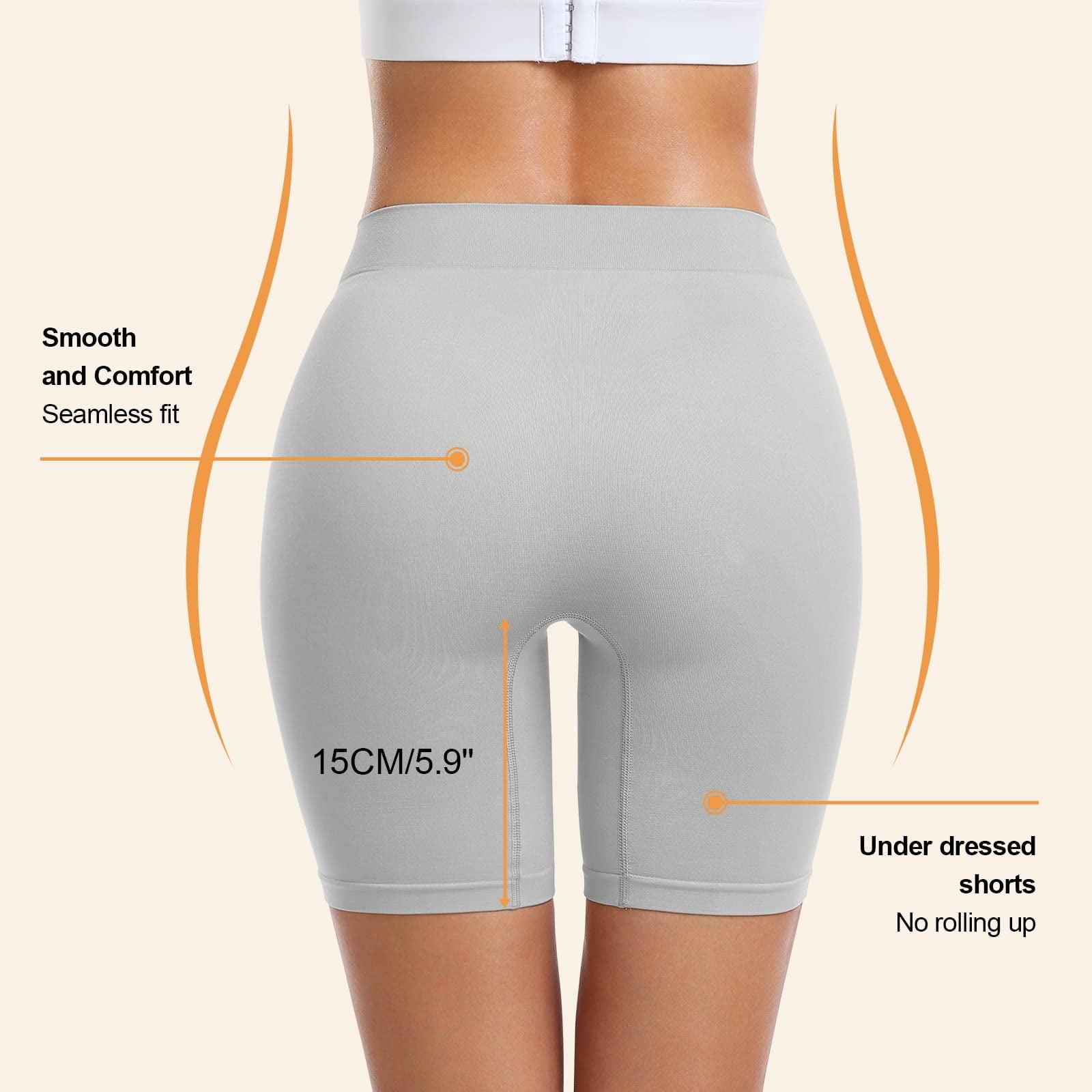3 Pack Slip Shorts for Women Under Dress Comfortable Smooth Seamless Boyshorts Buttlift Panties Biker Shorts