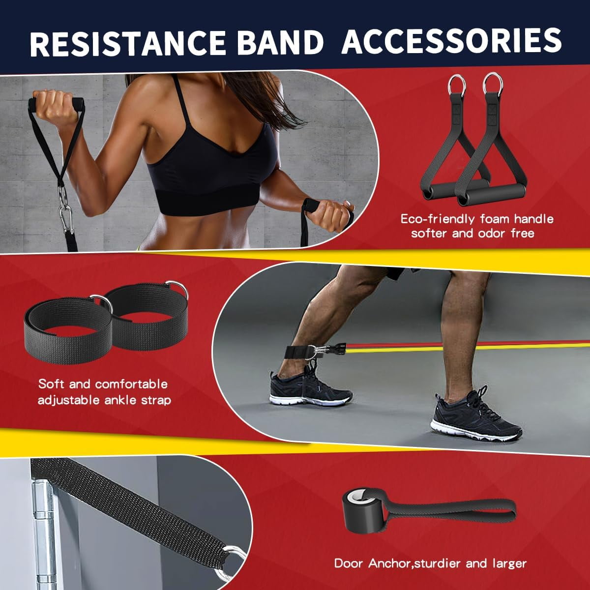 TIFOR Resistance Bands, Exercise Bands£¬Resistance Bands for Working Out, Work Out Bands with Handles for Men and Women Fitness, Strength Training Home Gym Equipment