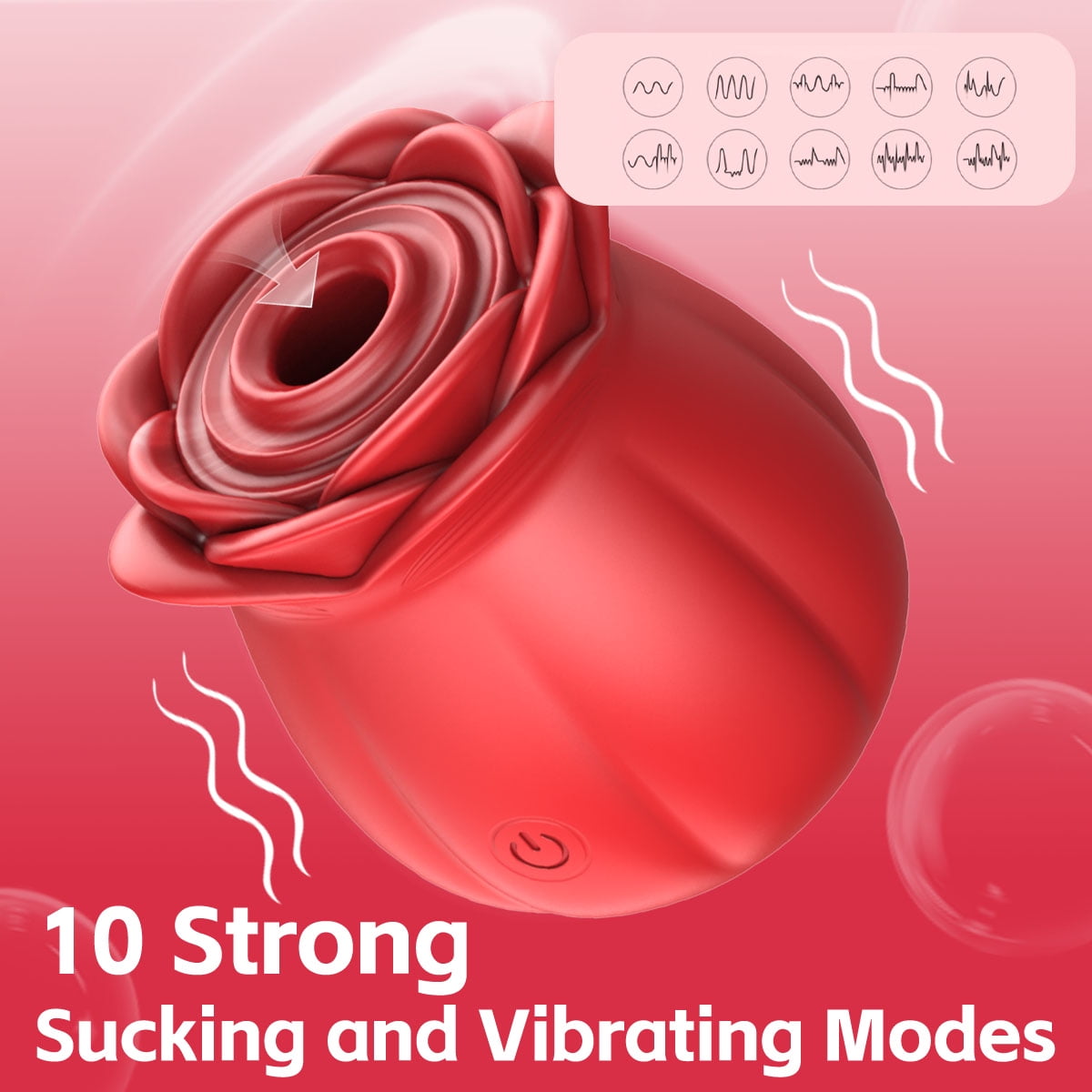 Madiva Rose Toy, Rose Vibrators for Women, Clitoral G Spot Vibrators for Female, Partner Toys for Lovers, Red.