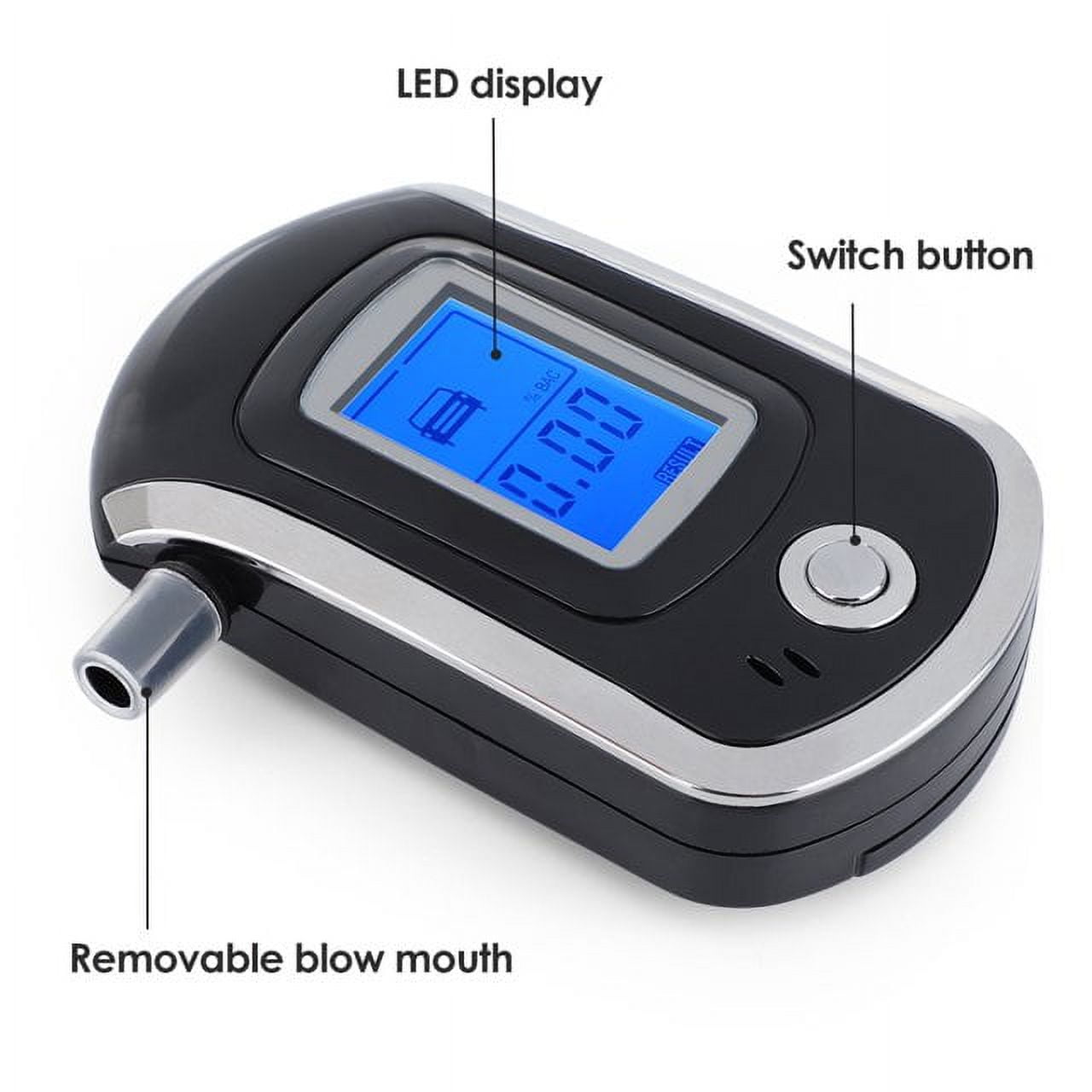 Professional Digital Breath Alcohol Tester,AT6000 Breath Drunk Driving Analyzer,Mini Alcohol Tester,Blue Backlight LCD Screen (3 XAAA Batteries Not Included)