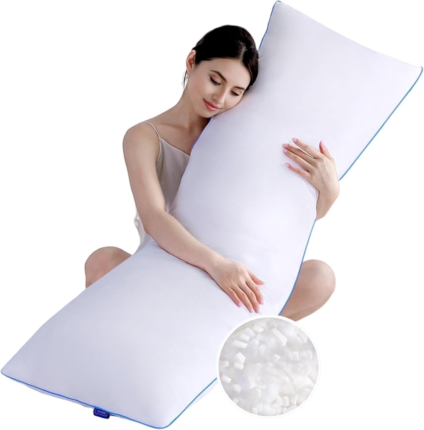 Parojati Memory Foam Body Pillow Insert - Full Body Pillow for Adults - Soft Large Long Bed Pillow for Side Sleeper (White 20 Inchx54 Inch)