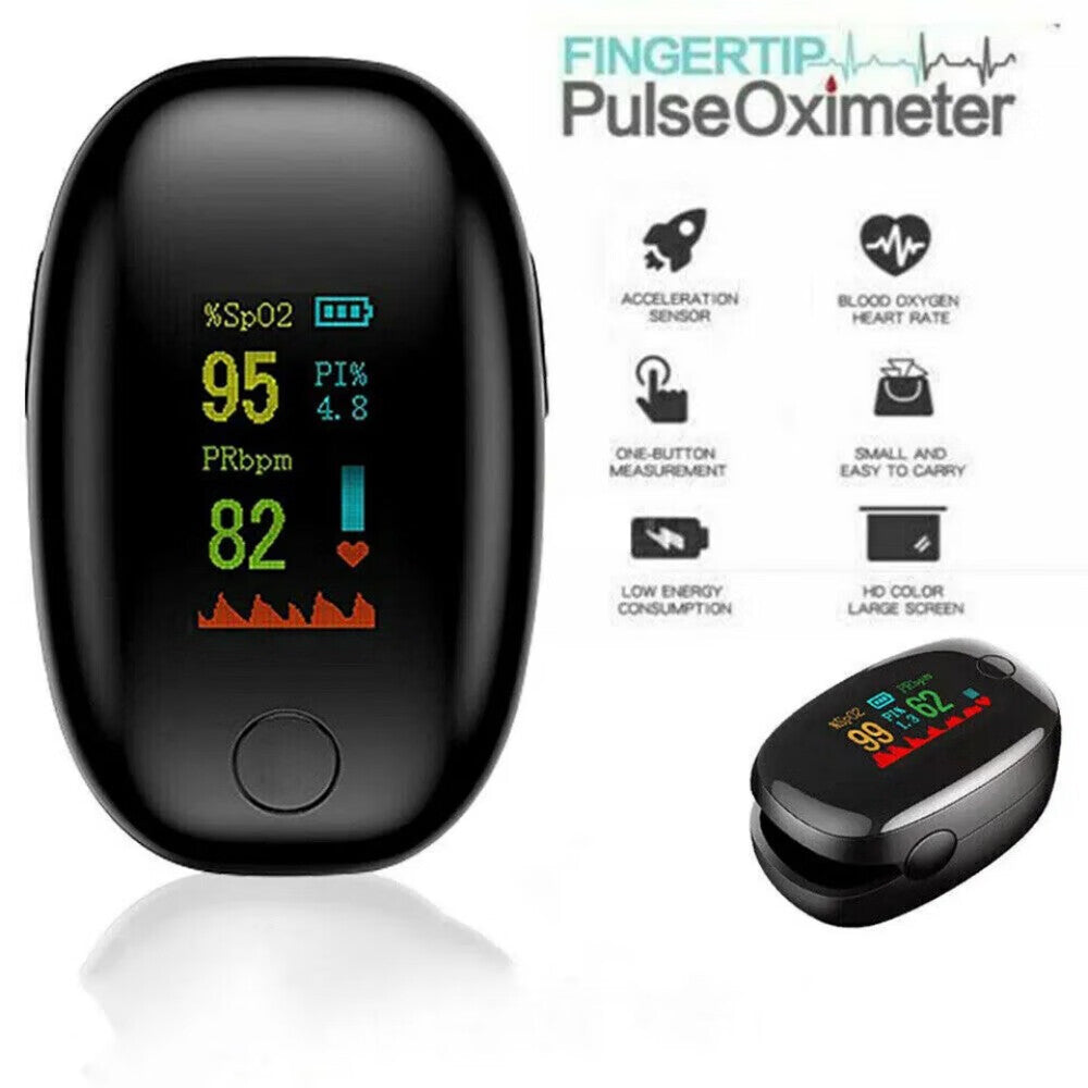Pulse Oximeter Fingertip,Fast Spo2 Reading Blood Oxygen Saturation Monitor,Oximetry for Sports Aviation Use Only (Black)