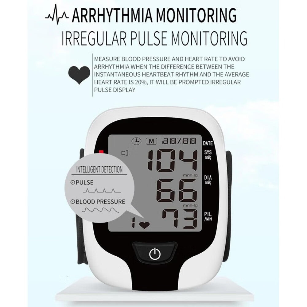 Blood Pressure Monitor,Adjustable Wrist Blood Pressure Cuff,Automatic Blood Pressure Machine for Home Use,Irregular Heartbeat Detector