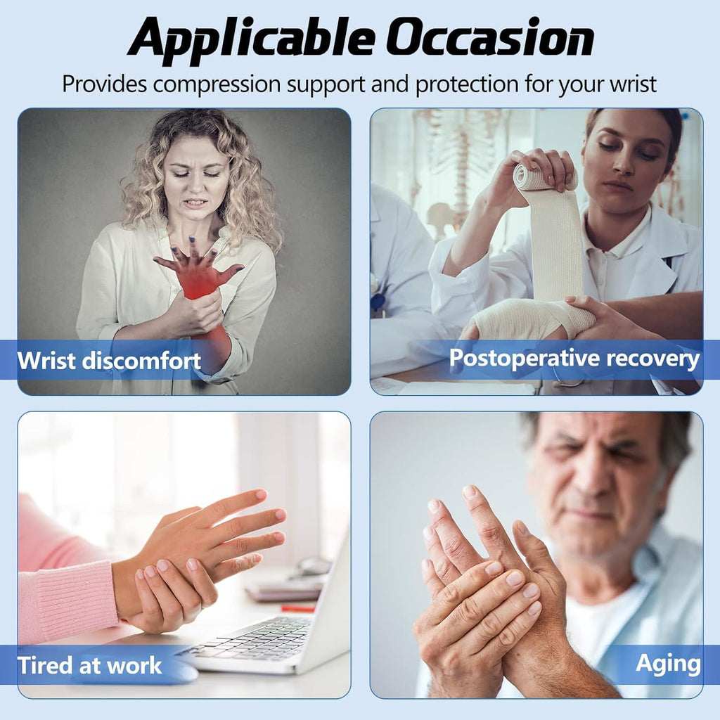 2 Pieces Carpal Tunnel Wrist Braces for Night Wrist Sleep Support Brace Wrist Splint Stabilizer and Hand Brace Cushioned to (Breathable Style, Black Right and Left)