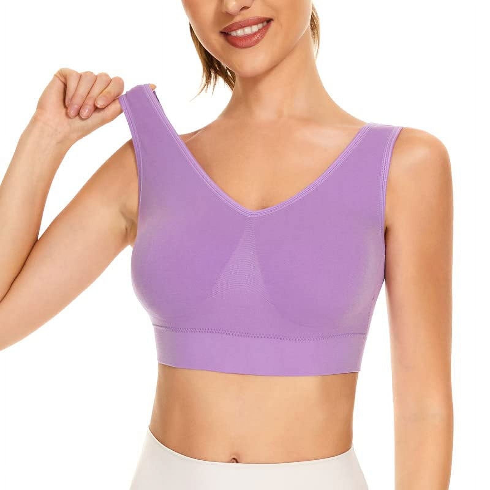 6 Pack Womens Sports Bras,Yoga Comfort Seamless Stretchy Sports Bra for Women with Removable Pads