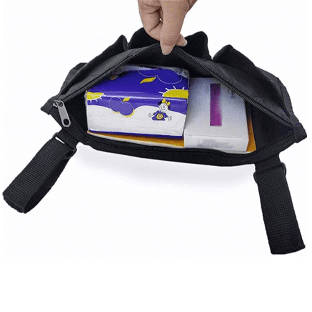 ZOUYUE Wheelchair Side Bag Walker Bag Rollator Universal Organizer Pockets Wheelchair Scooter Side Bag for Sundries Wallet Snacks Storage Parts