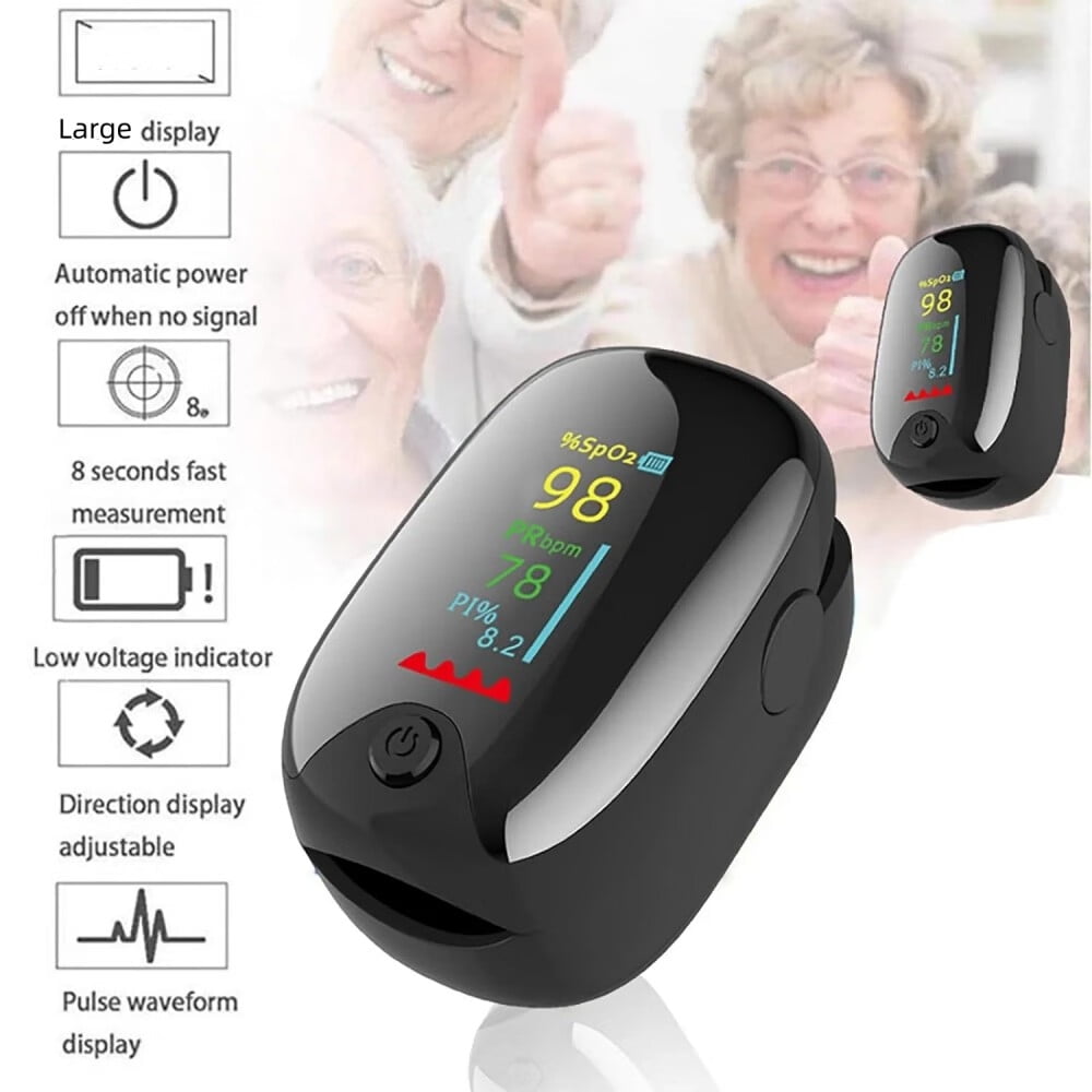 Pulse Oximeter Fingertip,Fast Spo2 Reading Blood Oxygen Saturation Monitor,Oximetry for Sports Aviation Use Only (Black)