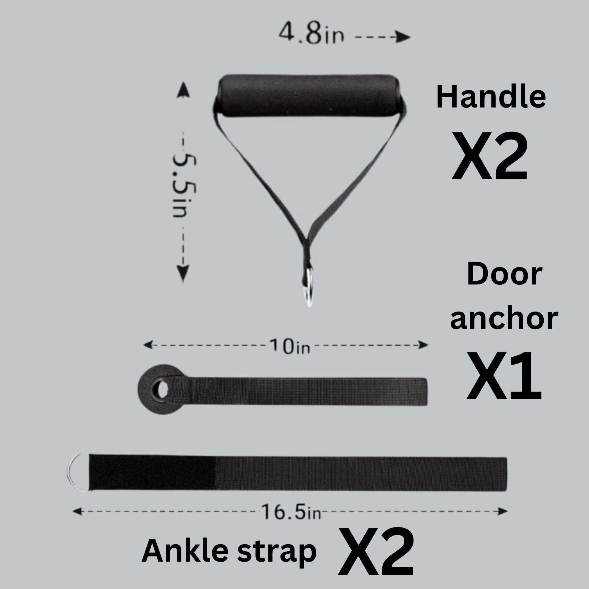 11-Piece Latex Resistance Bands Set - 150 lbs Exercise Bands for Men and Women - Premium Resistance Bands with Handles for Resistance Training, Physical Therapy, Home Workouts, and Fitness