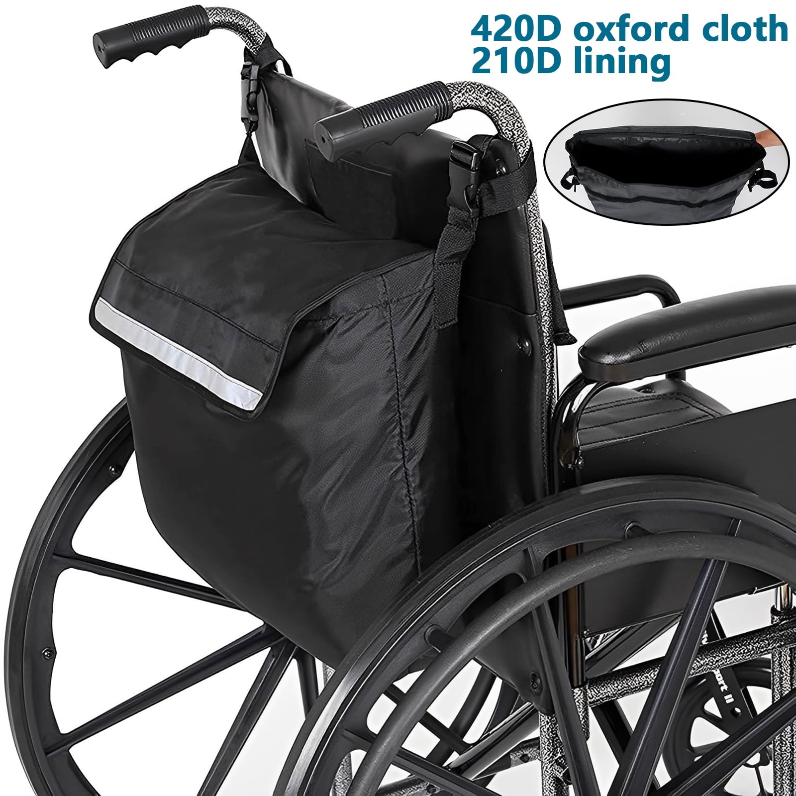 Wheelchair Backpack Bag,Wheelchair Bag for Back of Chair,Large Capacity Oxford Cloth for Wheelchair Walker Rollator Mobility Scooter