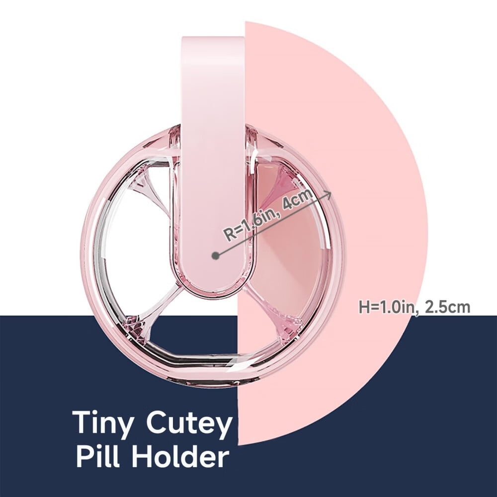 Travel Pill Organizer,4 Compartments Small Pill Container,Daily Pill Box to Hold Vitamins,Round Portable Pill Case for Pocket Purse Medicine Organizer