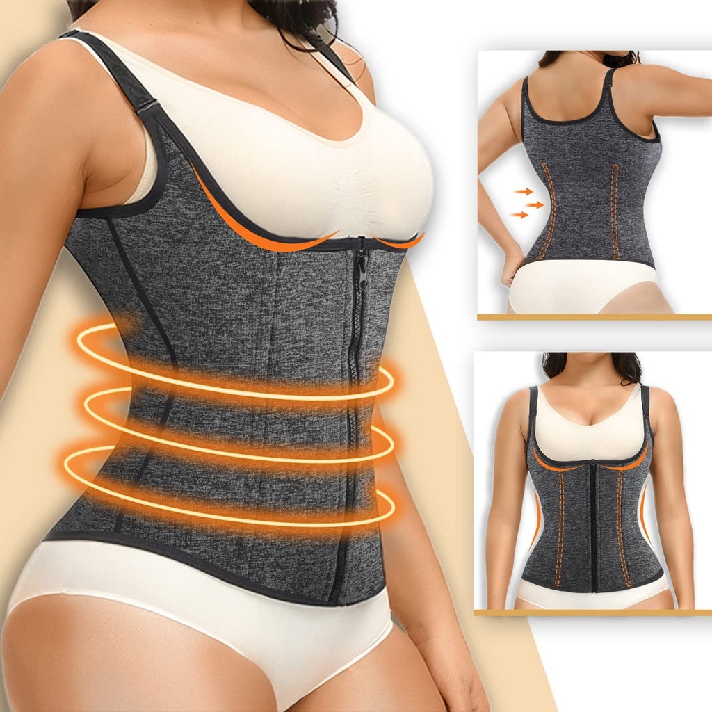 Women's Waist Training Vest,Waist Cinch Corset,Fajas Clip On Zipper Tummy Control Shapewear