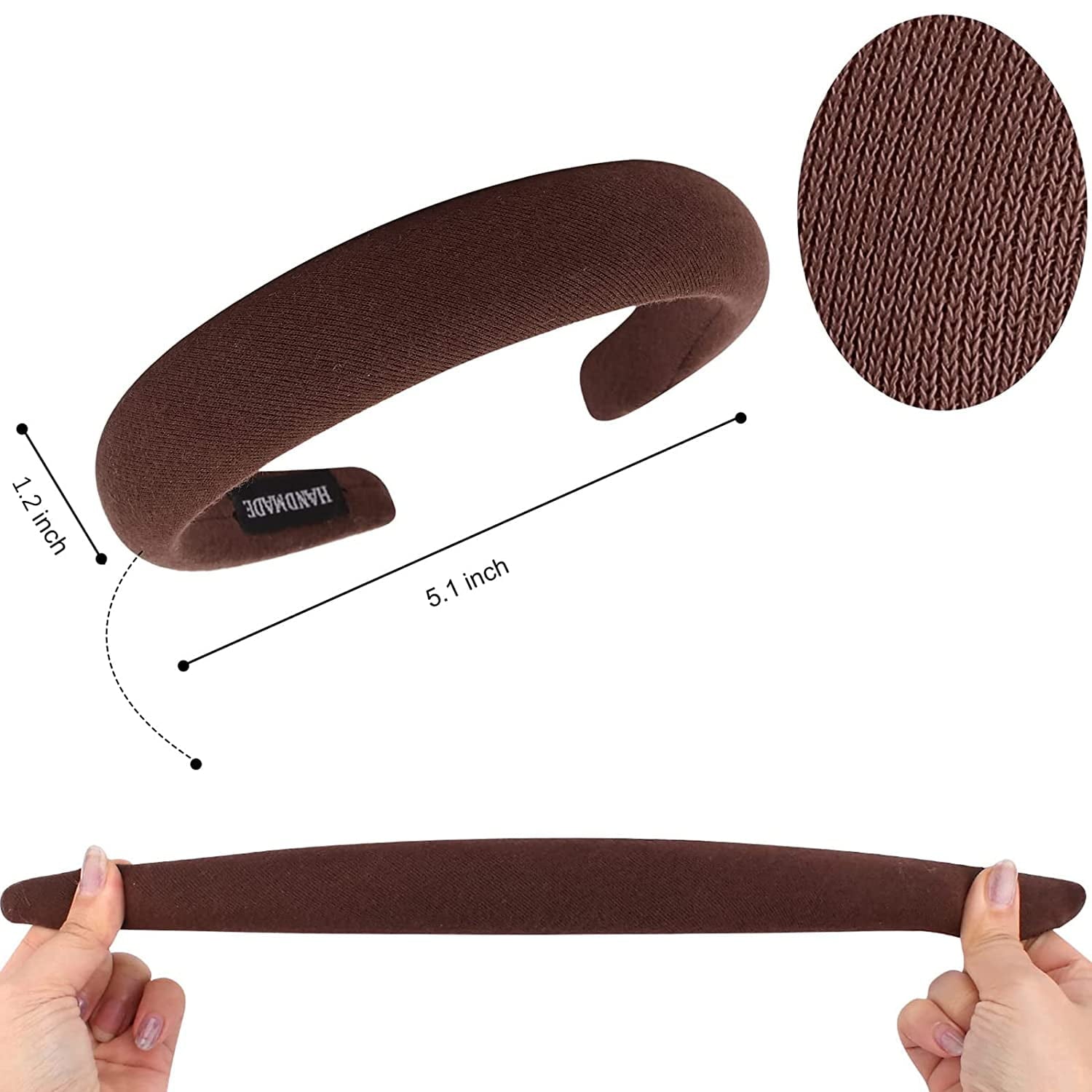 5 Pack Headbands for Women Padded Headband for Girls Thick Wide Headabnds Velvet Womens Vintage Headbands Assorted 90s Headband Puffy Sponge Headbands Head Band Hair Band Accessories for Women Girls