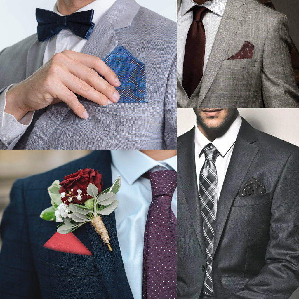 10pcs Men's Pocket Squares, DISEN Soft Polyester Handkerchiefs, Classic and Vintage Hankies for Wedding, Party, 9x9