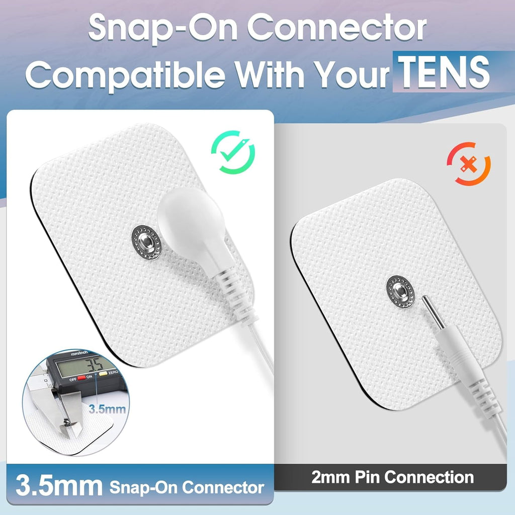 TENS Unit Replacement Pads, 40PCS 3.5mm Snap Electrode Pads, Self-Adhesive Electrode Reuse More Than 30 Times, Compatible with TENS Devices with 3.5mm Connetor