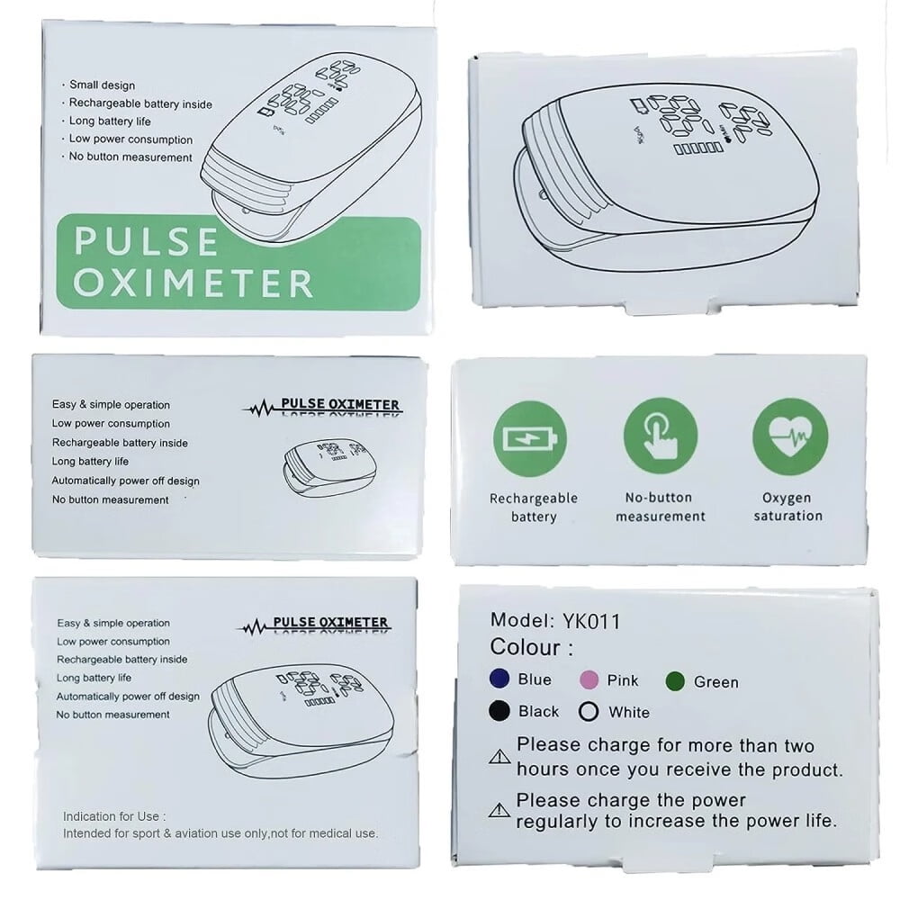 Pulse Oximeter Fingertip with Rechargeable, Finger Pulse Oximeter, Blood Oxygen Meter Finger, Accurate Spo2 Reading for Home, Outdoor Sports