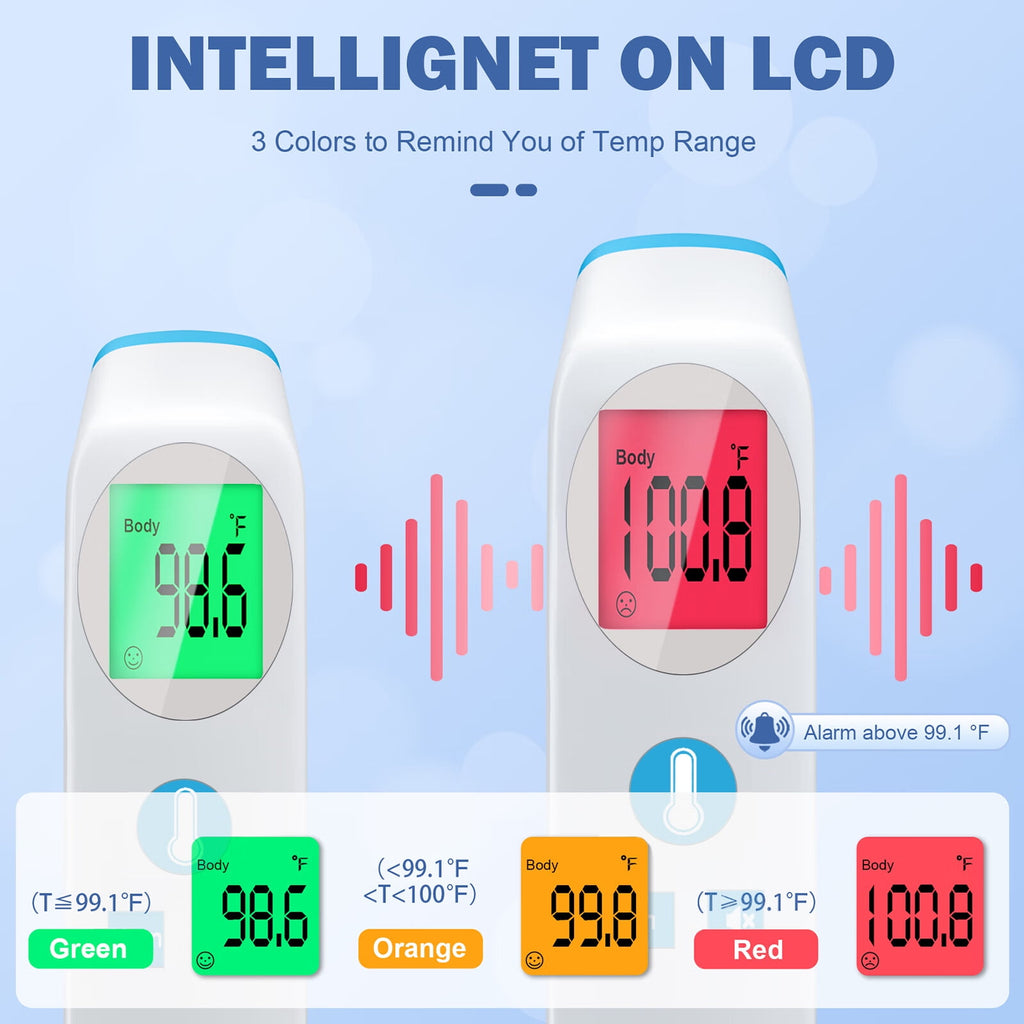 No-Touch Thermometer for Adults and Kids,Digital Baby Thermometer with Fever Alarm, Forehead Thermometer & Digital Infrared Thermometer for Fever 1 Second Result, Accurate & Easy to Use