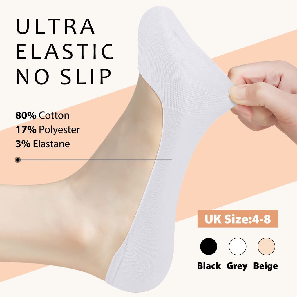 No Show Socks For Women,Women's Invisible Socks Non Slip Socks(US Womens Shoe 5-8)